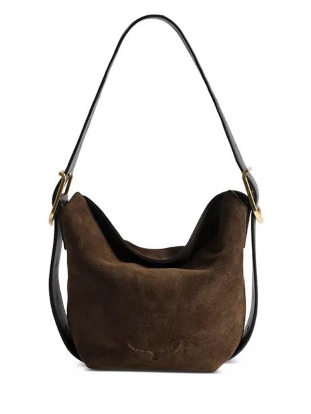 Zadig & Voltaire Baby Jane Suede Shoulder Bag Brown NWT